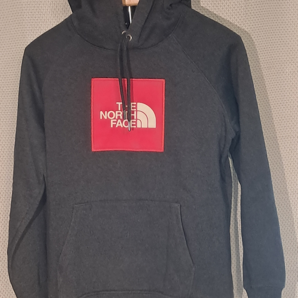 The North Face Women's Charcoal Hoodie with Red Patch
